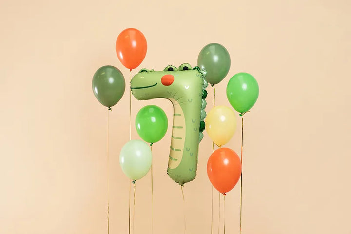 Globo de aluminio número 7 - Cocodrilo, 56x85 cm, surtido