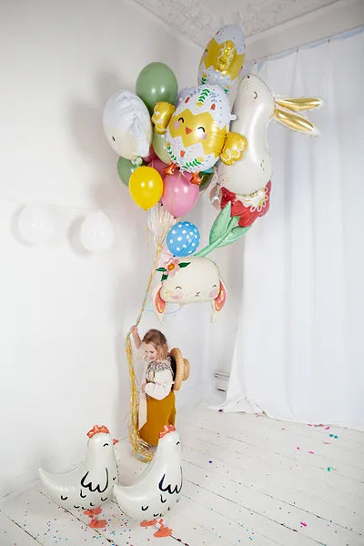 Globo de aluminio con forma de gallina, 48x60 cm, surtido