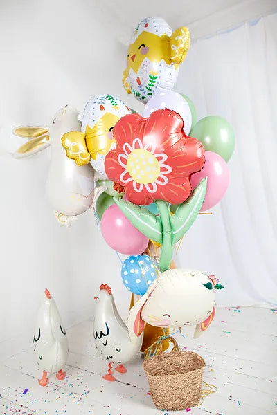 Globo de aluminio con forma de gallina, 48x60 cm, surtido