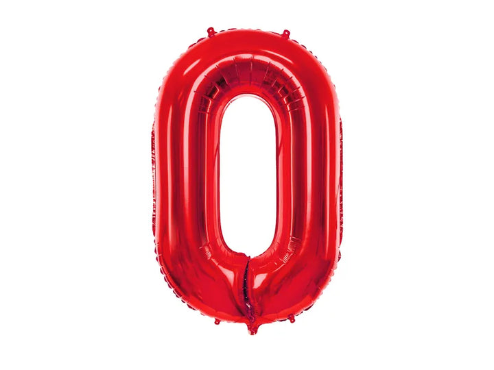 Globo de papel de aluminio número , 86 cm, ROJO