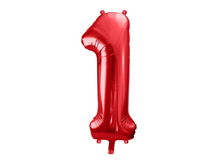 Globo de papel de aluminio número , 86 cm, ROJO
