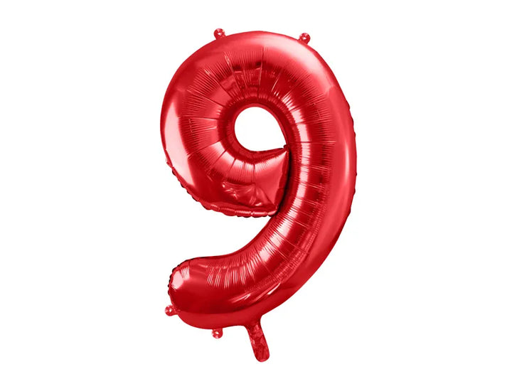 Globo de papel de aluminio número , 86 cm, ROJO