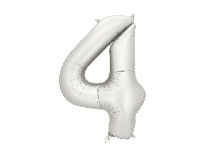 Globo de papel de aluminio número , 86 cm, plateado