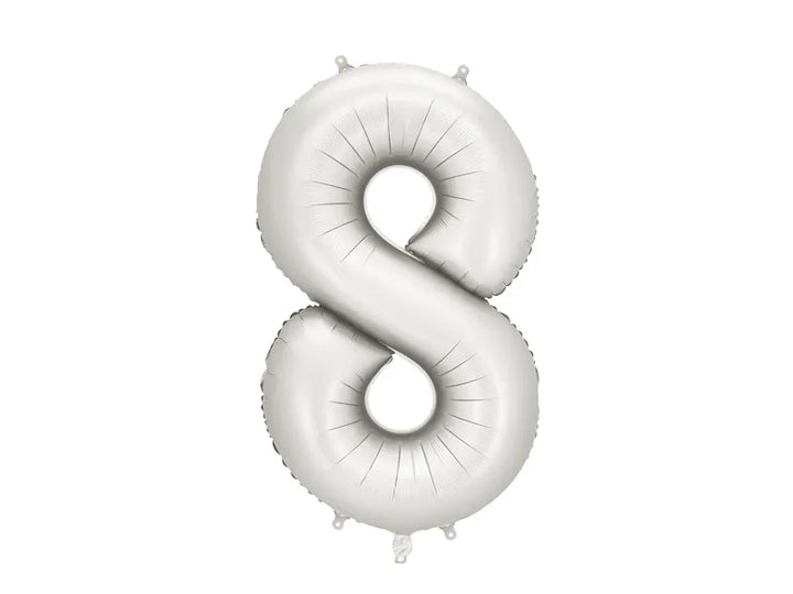Globo de papel de aluminio número , 86 cm, plateado