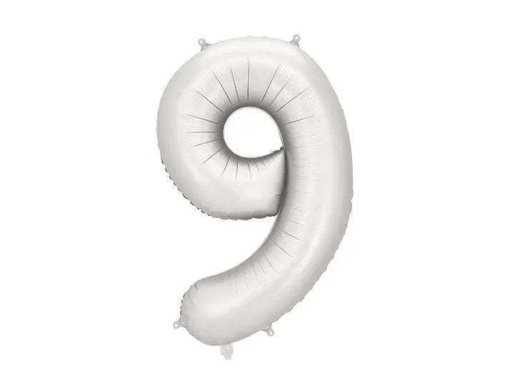 Globo de papel de aluminio número , 86 cm, plateado