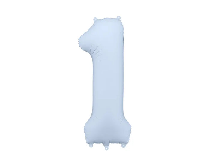 Globo de papel de aluminio número , 86 cm, AZUL CLARO