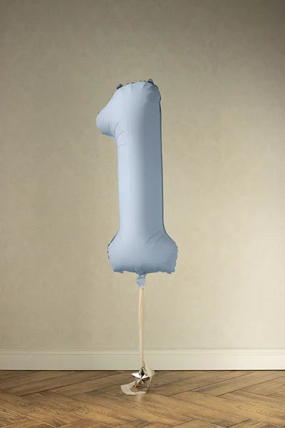 Globo de papel de aluminio número , 86 cm, AZUL CLARO