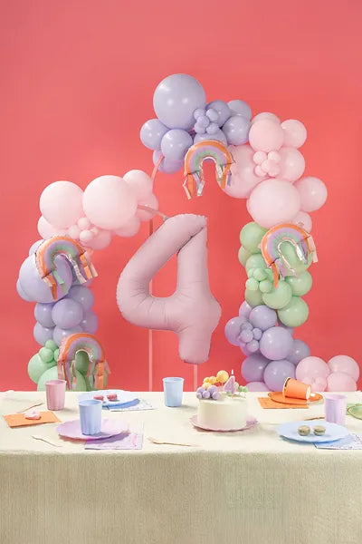 Globo de papel de aluminio número , 86 cm, ROSA CLARO