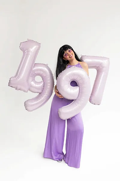 Globo de papel de aluminio número , 86 cm, MORADO