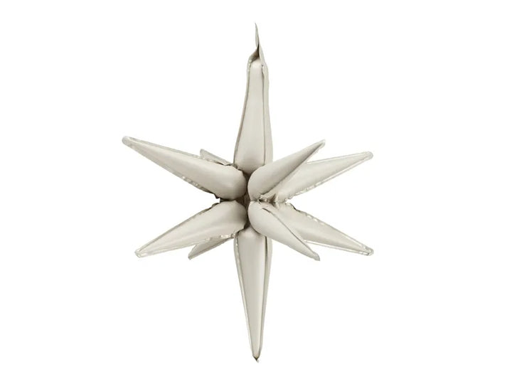 Globo 3D de papel metalizado con forma de estrella, 105 cm, color beige.