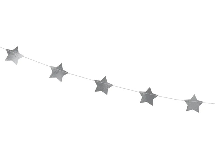 Estrellas de guirnalda, plata, 3,6 m