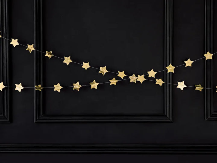 Estrellas de guirnalda, oro, 3,6 m