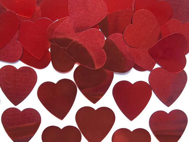 Corazones de confeti, rojos, 25 mm, 10 g