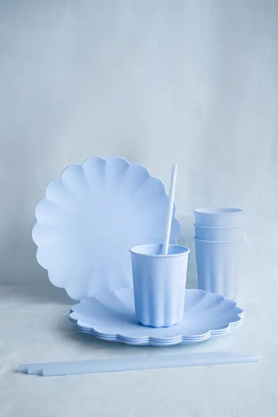 Vasos de plástico Frill, 220 ml, azul claro