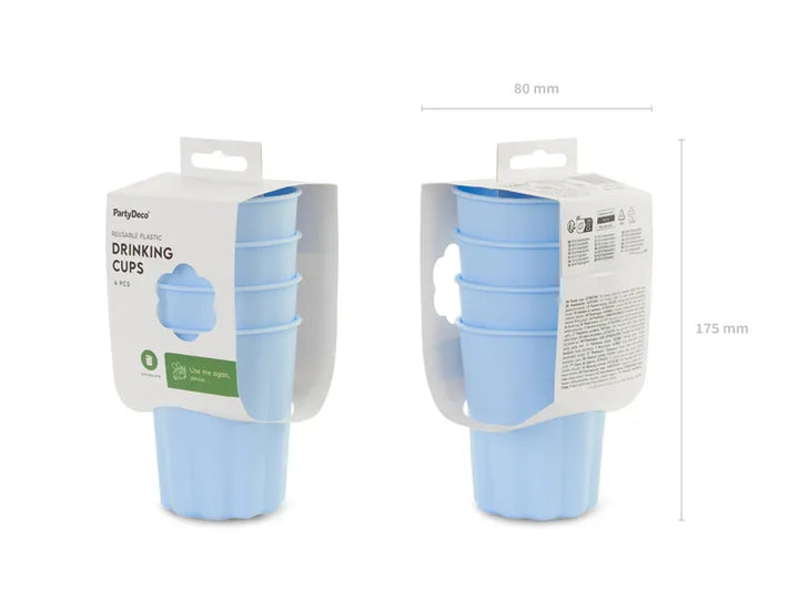 Vasos de plástico Frill, 220 ml, azul claro