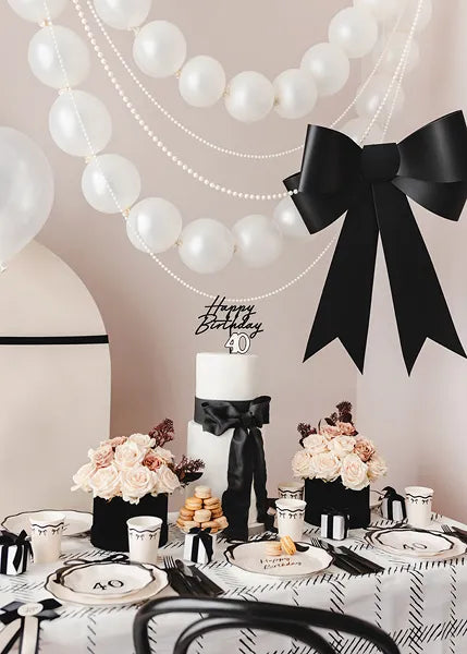 Globos con conector, 28 cm, blanco metalizado puro