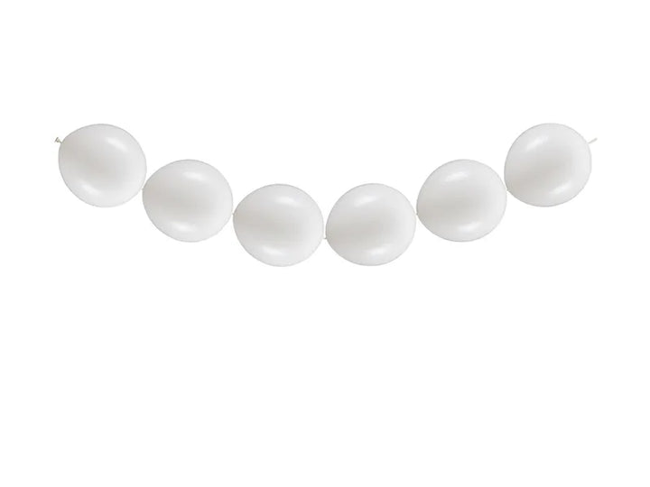 Globos con conector, 28 cm, blanco puro pastel