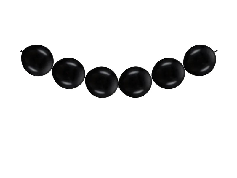 Globos con conector, 28 cm, negro pastel