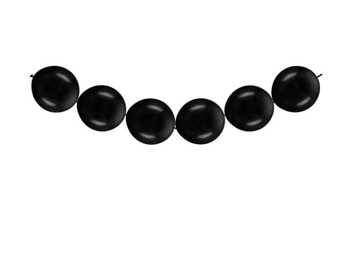 Globos con conector, 28 cm, negro pastel