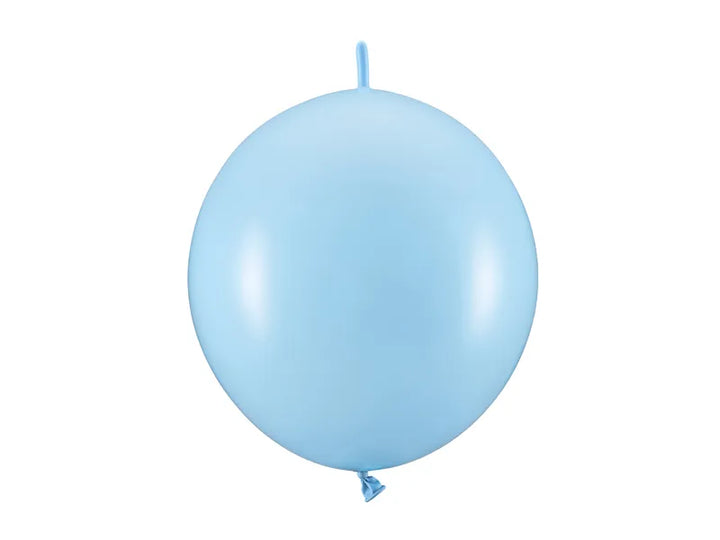 Globos con conector, 28 cm, azul pastel.