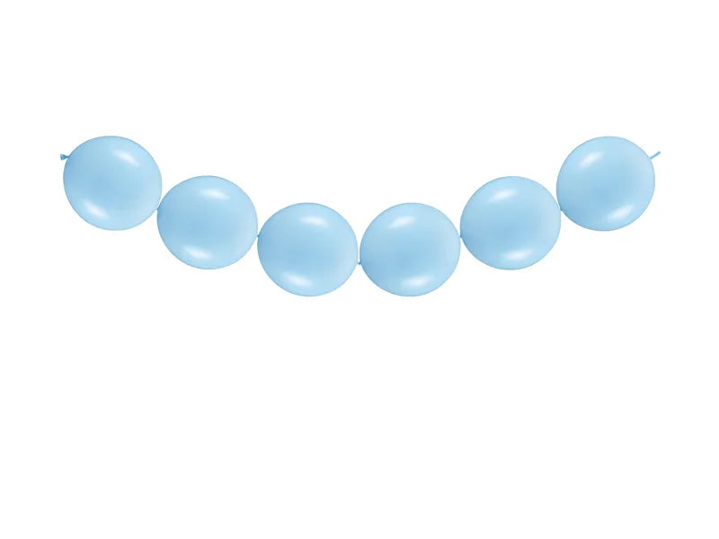 Globos con conector, 28 cm, azul pastel.