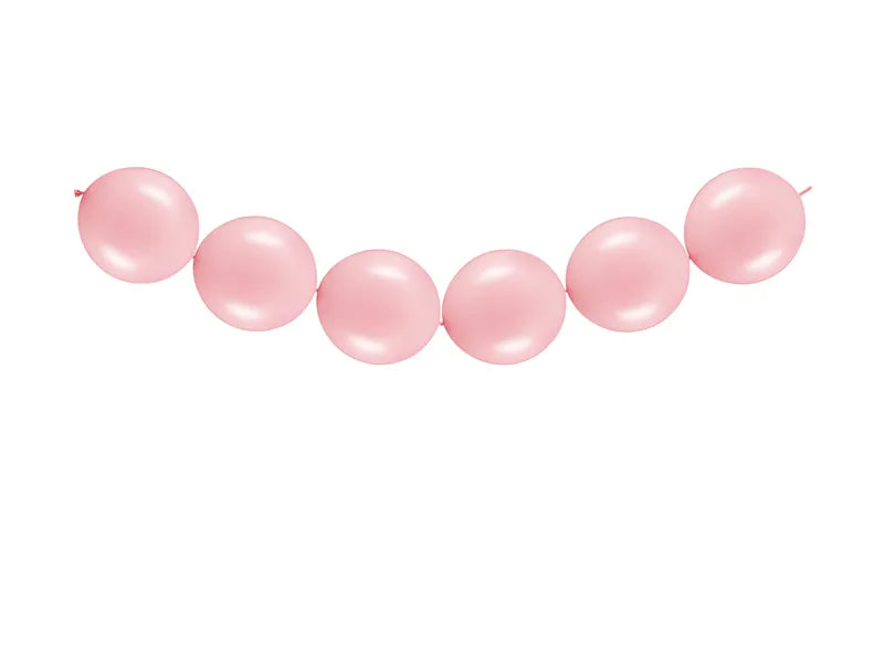 Globos con conector, 28 cm, rosa pastel - 20 unidades