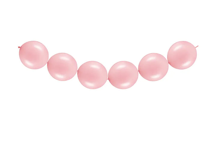 Globos con conector, 28 cm, rosa pastel - 20 unidades
