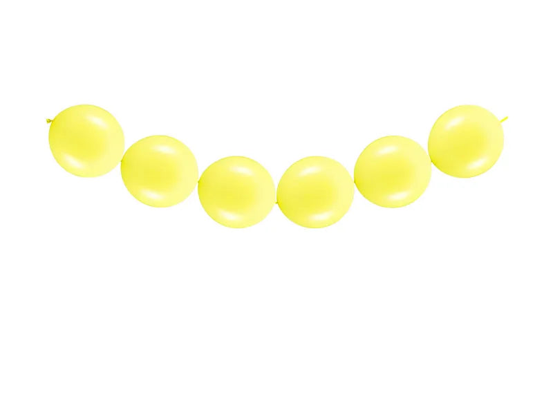 Globos con conector, 28 cm, color amarillo limón pastel.