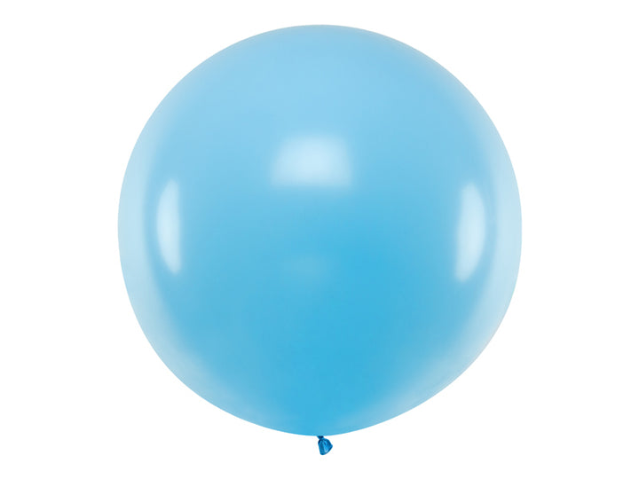 Globo redondo de 1 m, azul claro pastel - 1 unidad