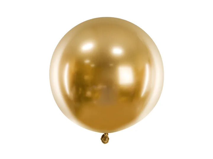 Globo redondo metalizados de 60 cm, color dorado - 1 unidad