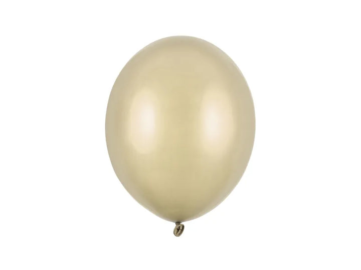 Globos resistentes de 27 cm, color oro frío metalizado - 1 paquete / 10 unidades