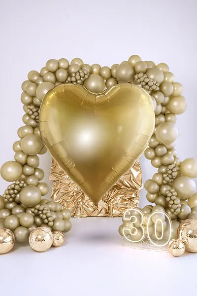Globos resistentes de 27 cm, color oro frío metalizado - 1 paquete / 10 unidades