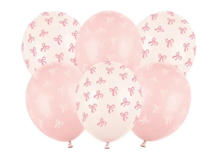 Globos de 30 cm, lazos, surtido - 6 unidades