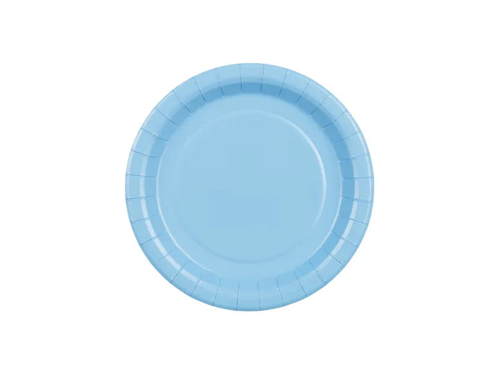 Platos de papel, azul claro, 18 cm -  6 unidades