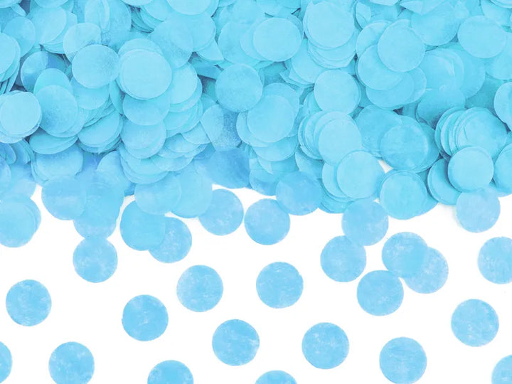 Cañón de confeti para revelar el sexo del bebé - Listo para usar, azul, 60 cm
