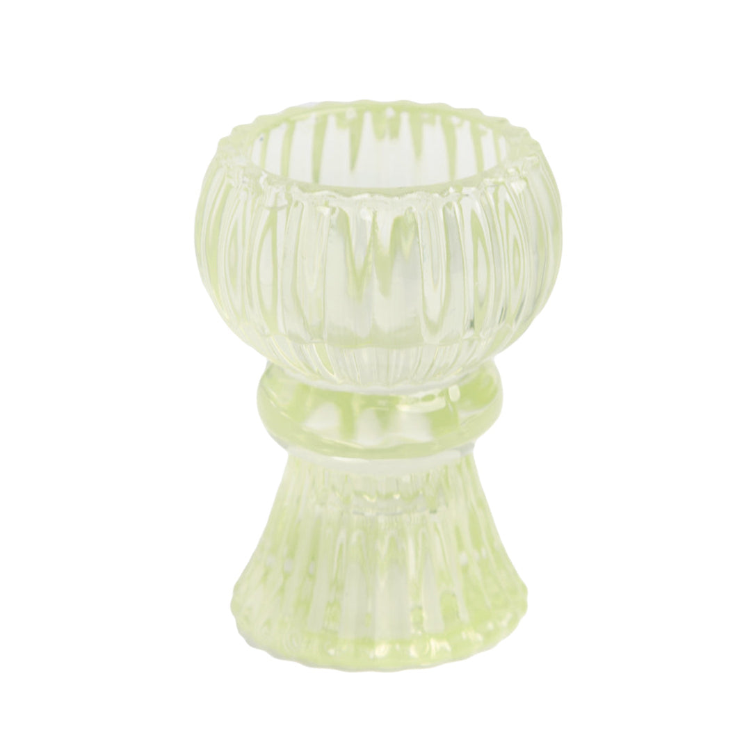 Portavelas pequeño de cristal VERDE