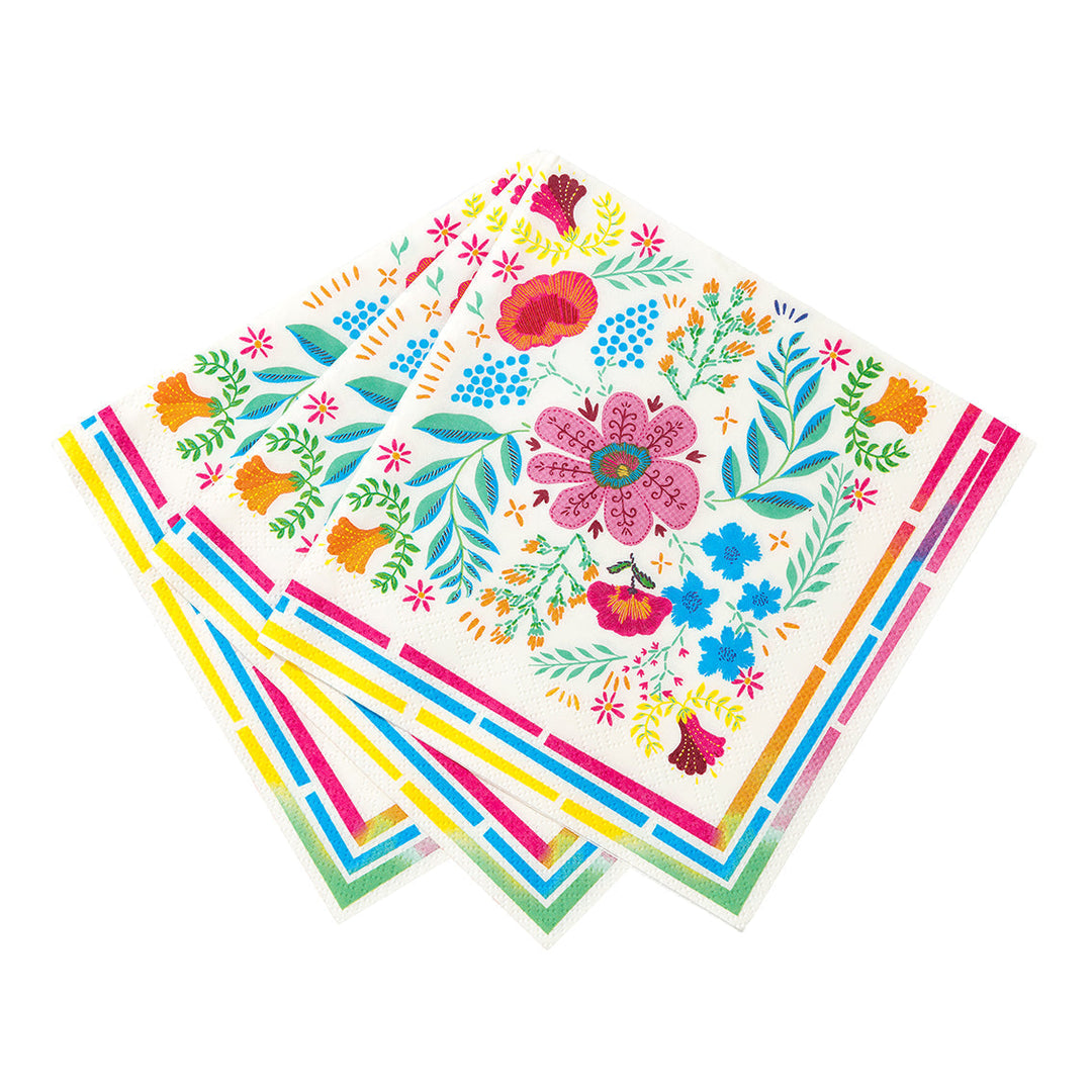 Servilletas de papel florales bohemias ecológicas - Paquete de 20