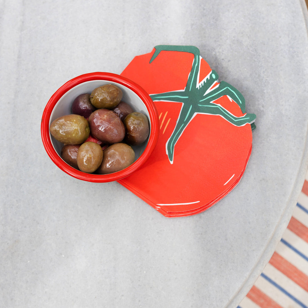 Servilletas con forma de tomate Bon Appetit - Paquete de 20