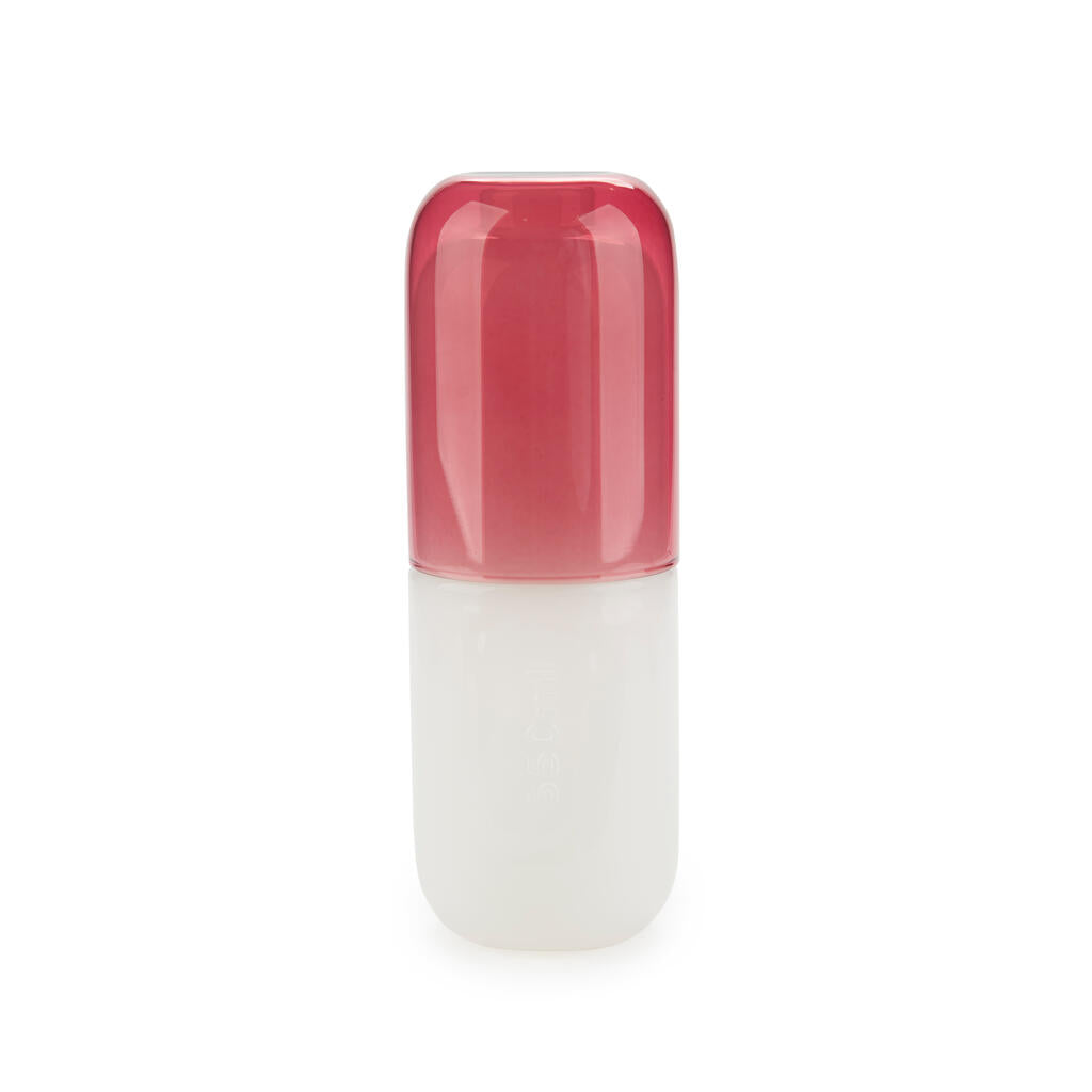 Botella &amp; Vaso Water Pill 550 ml blanco/rosa