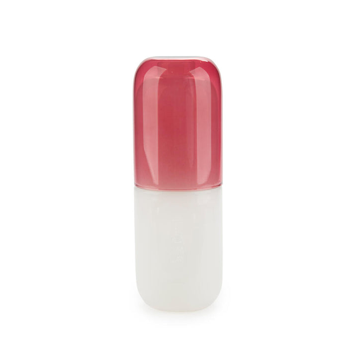 Botella &amp; Vaso Water Pill 550 ml blanco/rosa