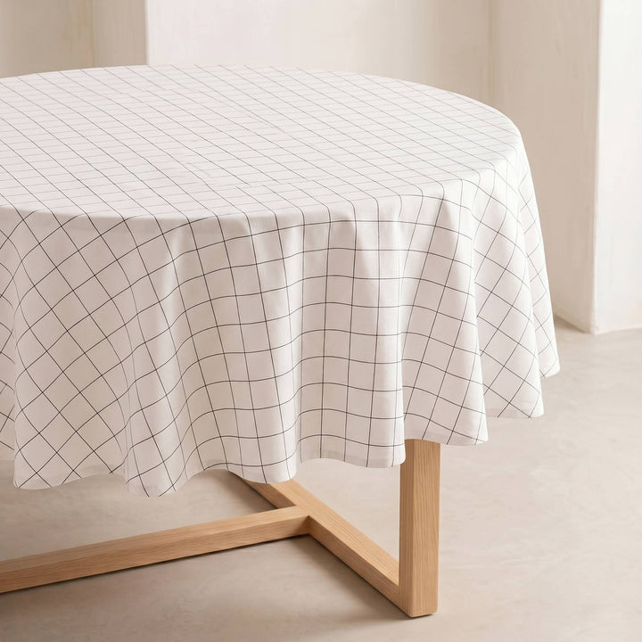 Mantel Redondo Cuadro Relieve ⌀150 cm BASTO