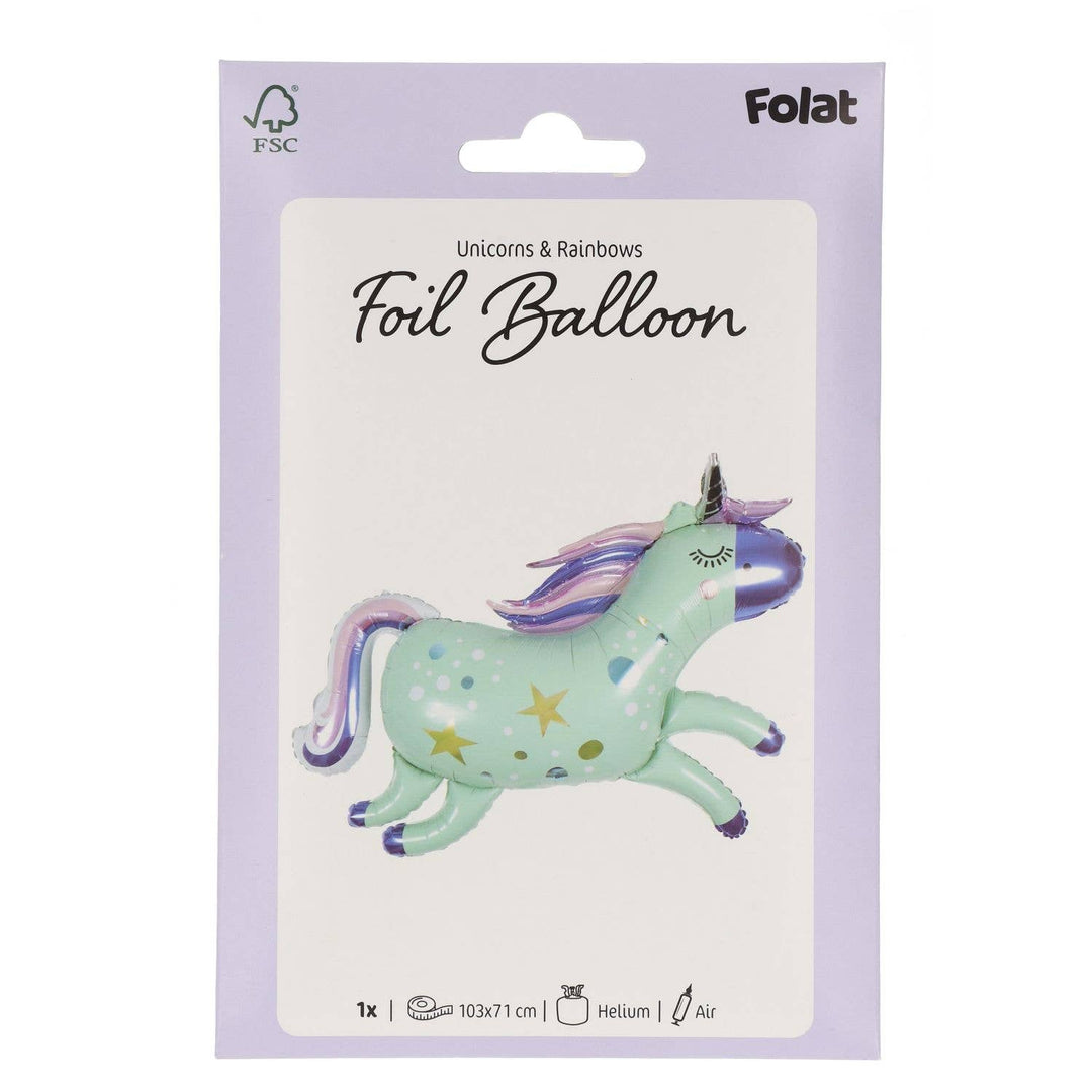 Globo de aluminio con forma de unicornio, 103 x 71 cm