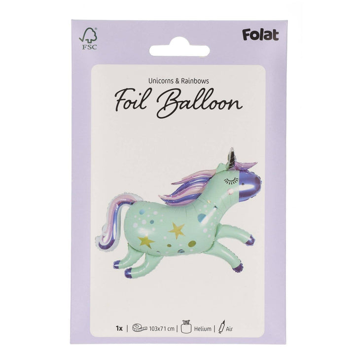 Globo de aluminio con forma de unicornio, 103 x 71 cm