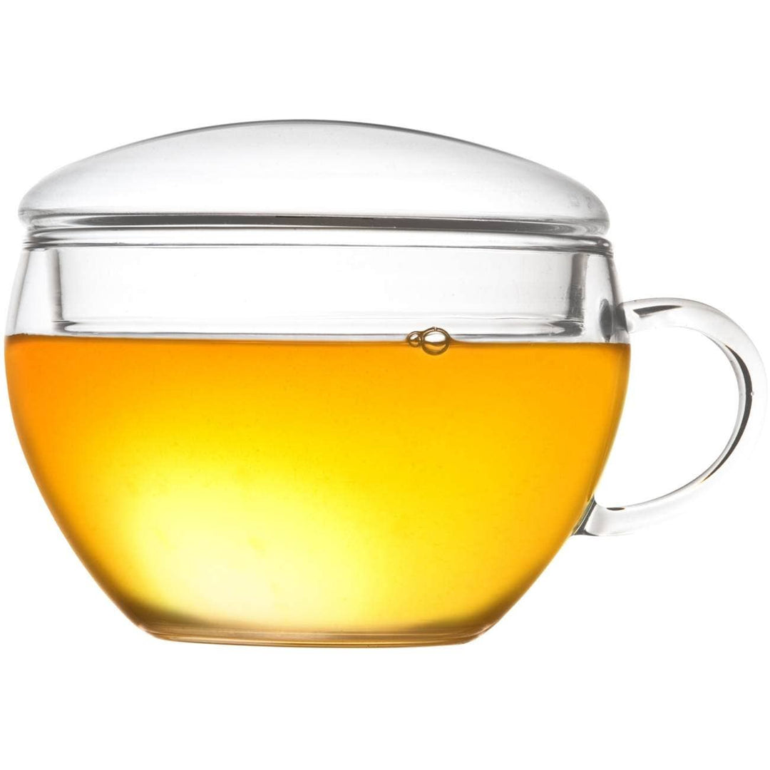 Taza de vidrio Teelini de 200 ml con tapa integrada