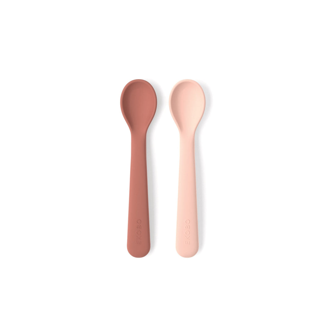 Set de 2 cucharas de silicona - tonos blush y terracota