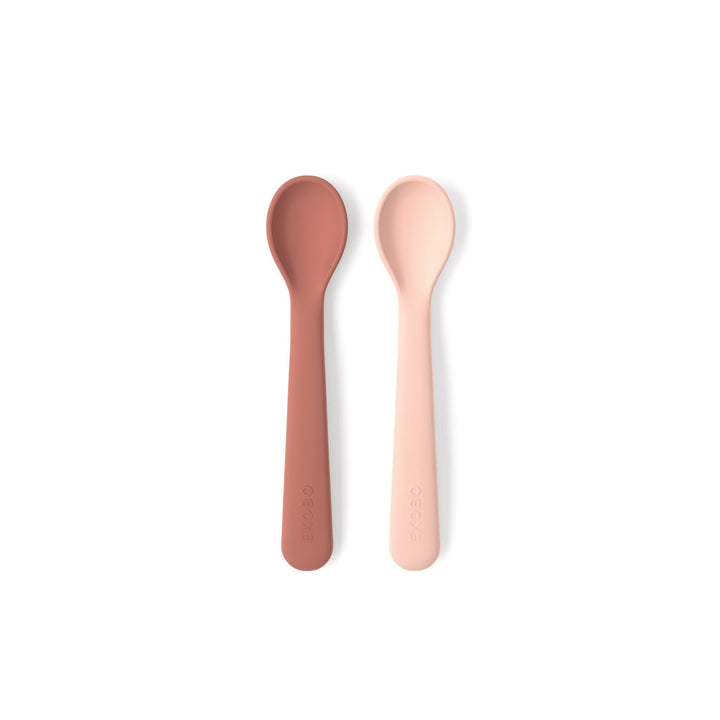 Set de 2 cucharas de silicona - tonos blush y terracota