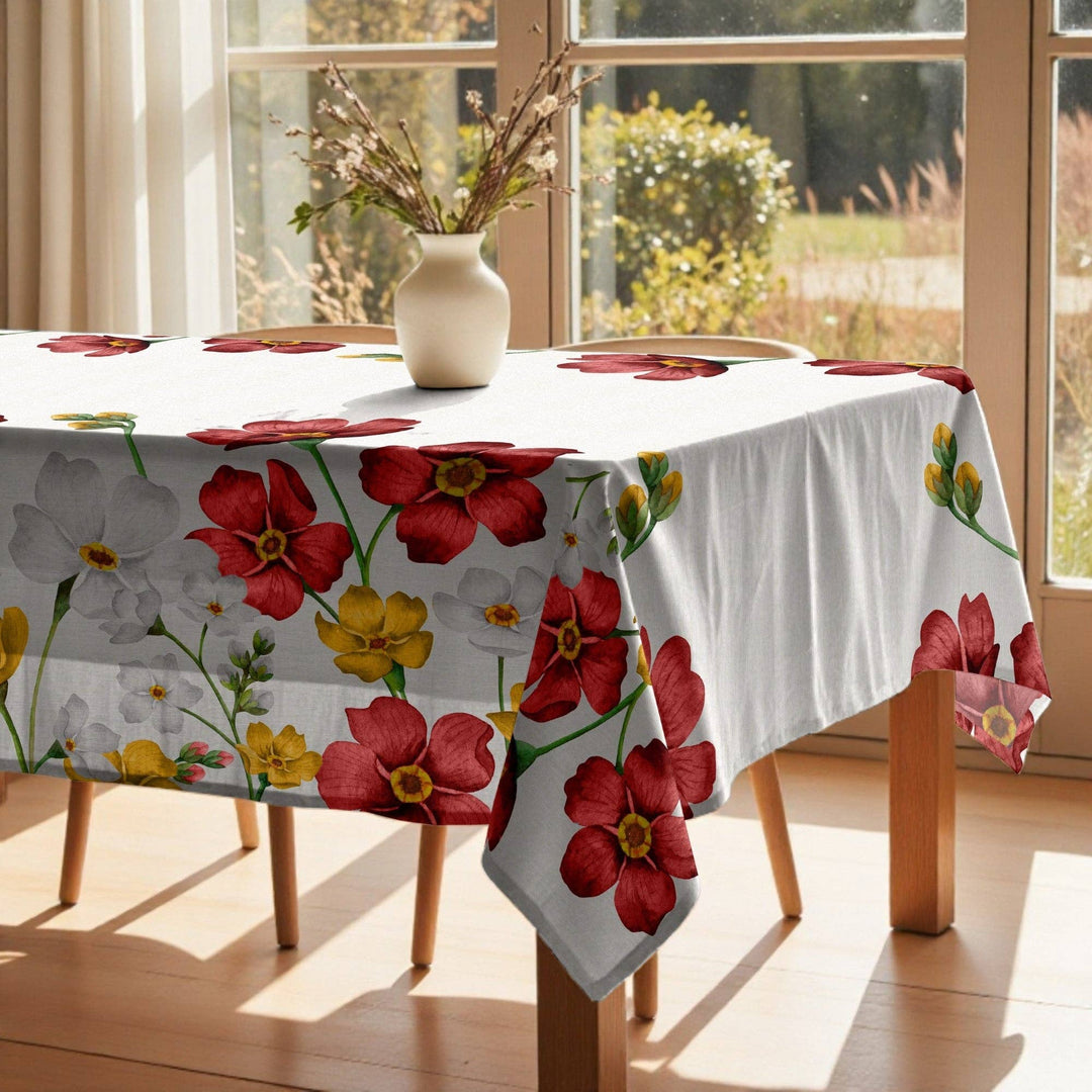 Mantel de tela Big Flowers 2 Rojo 220*155 CM