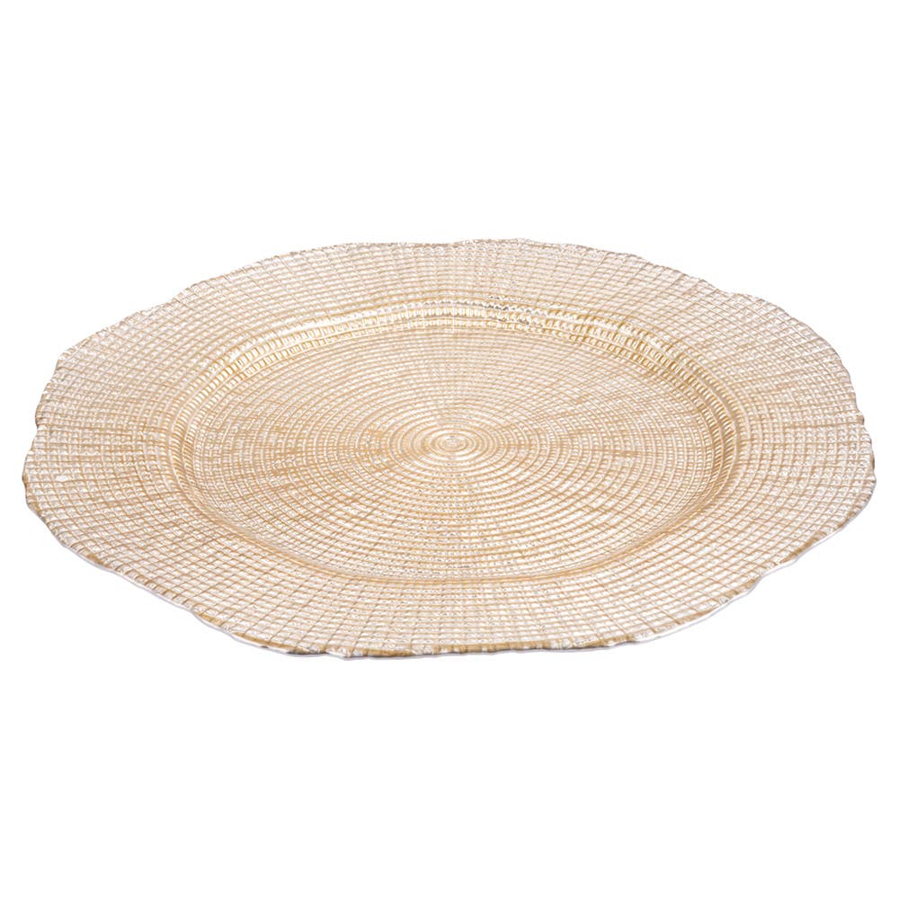 BAJO PLATO DE CRISTAL CHAMPAGNE 33CM