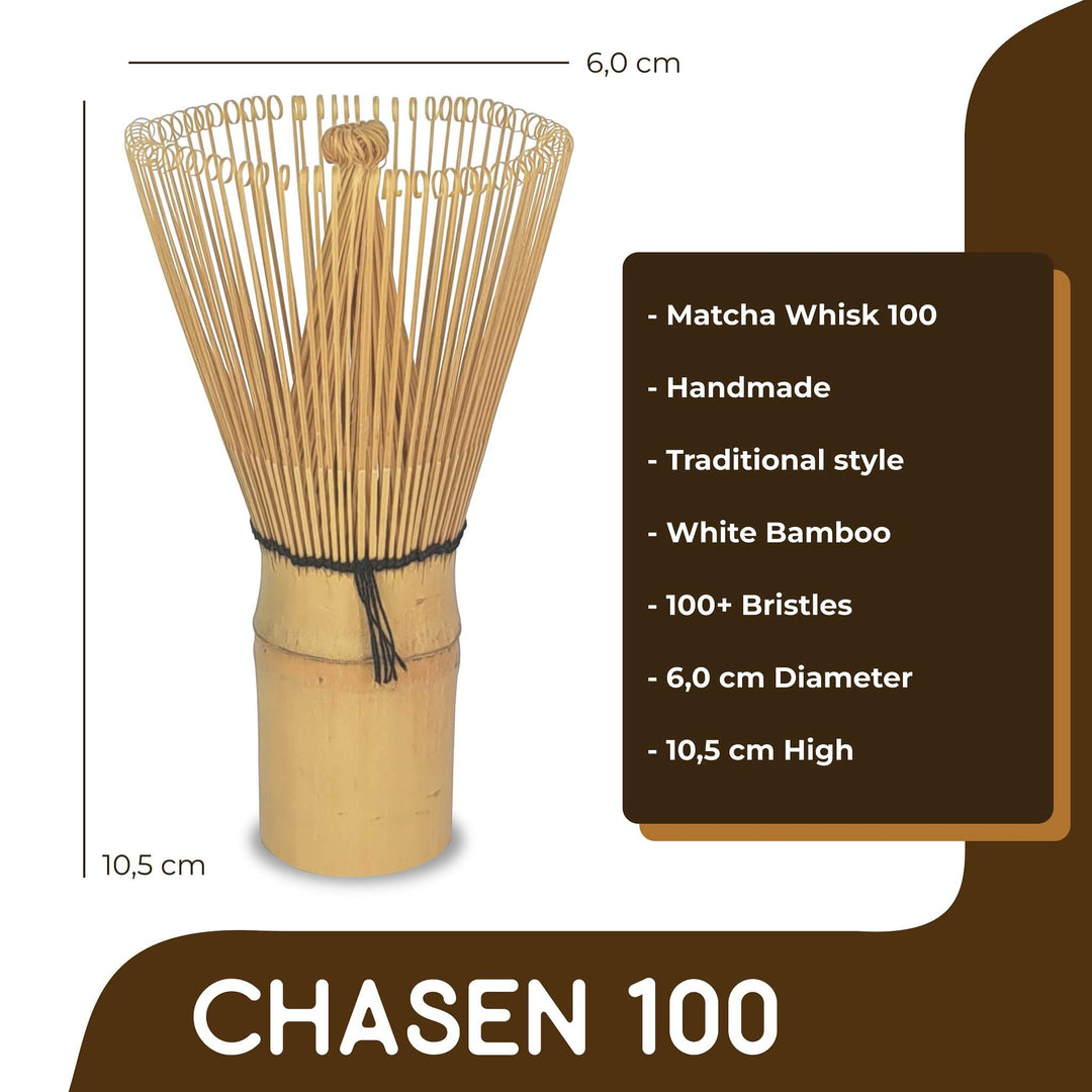 Batidor de matcha (chasen) - 100 cerdas - bambú blanco o lila