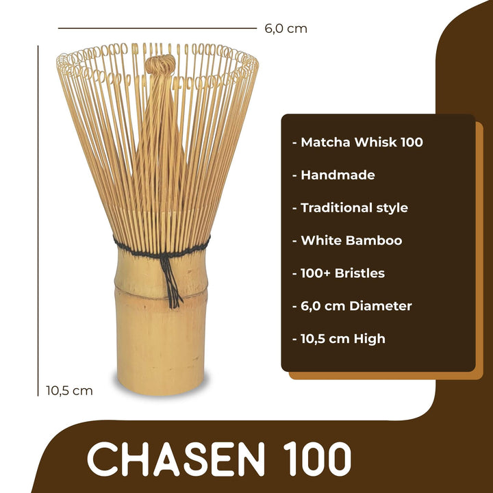 Batidor de matcha (chasen) - 100 cerdas - bambú blanco o lila